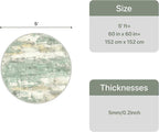 GENIMO Round Area Rugs 5FT for Living Room, Washable Circle Rug Low Pile - Image 8