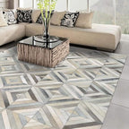 Premium Diamond Patterned Rugs, Leather Area Rug, Luxury Non Slip, Floor Accent - Image 2