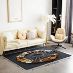 Round Guitar Large Area Rug 5x7 Musical Instruments Living Room Rug | Music - Image 2