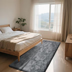 Soft Runner Rugs for Bedroom, Dark Grey 3x7 Area Rugs Fluffy Rug Shaggy Area by Yongyangjuxi