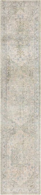 Nourison Home Astra Machine Washable Blue Green 2'2" x 10' Area Rug - Image 3