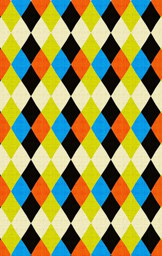Vibrant Geometric Diamond Texture Rug - Image 2