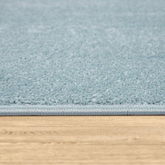 Paco Home Solid Area Rug in Light Blue Modern Plain Design, Size: 4' x 5'7" - Image 3