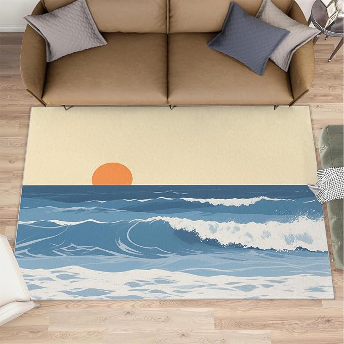 Boho Sun Area Rugs 6x8ft, Abstraction Deco Living Room Area Rug, Minimalist by Unknown