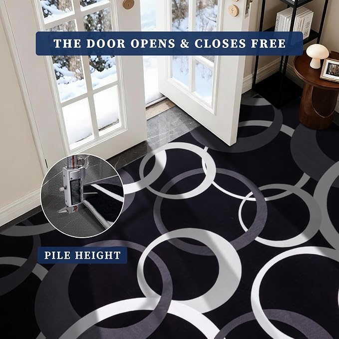 YIHOUSE 6x9 Ft Area Rugs, Concentric Circle Carpet Washable Rug, Master Bedrooms - Image 8