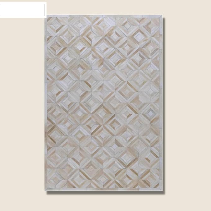 Premium Diamond Patterned Leather Area Rug - Image 3