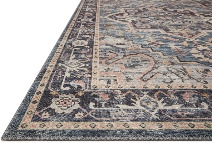 Loloi Hathaway Collection HTH-01 Navy/Multi 2'-6" x 7'-6", .25" Thick Runner Rug - Image 5
