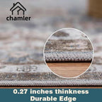 9x12 Washable Area Rug Boho Chic Medallion Distressed Design Non-Shedding Easy - Image 3