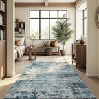 Area Rug 4x6 Washable Rug Blue for Living Room, Dining Room, Large Carpets - Image 3