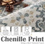 jinchan Area Rug 6x9 Washable Living Room Rug Vintage Distressed Gray Multi - Image 3