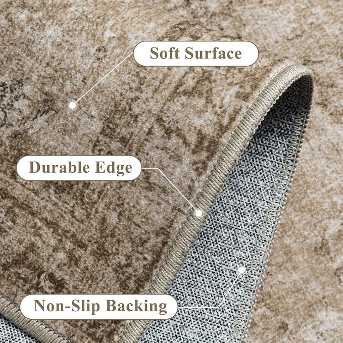2x10 Light Brown Area Rug Runners - Image 6