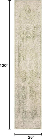 Nourison Home Astra Machine Washable Ivory Green 2'2" x 10' Area Rug - Image 2