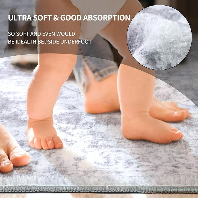 COMSLE Washable Door Mat, Front Door Mat Indoor Faux Wool Absorbent Small Rugs - Image 3