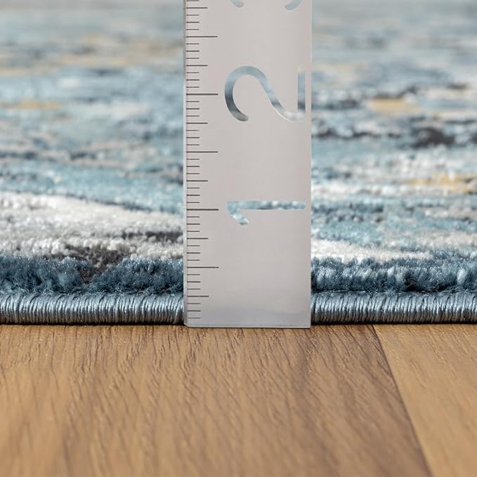 LUXE WEAVERS Moroccan Blue 6x9 Medallion Area Rug - Image 2