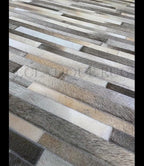 Cowhide Leather Rug for Living Room 5x8, Modern Stripes Style Floor Carpet - Image 5