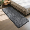 Soft Runner Rugs for Bedroom, Dark Grey 2x6 Area Rugs Fluffy Rug Shaggy Area by Yongyangjuxi