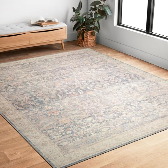 Loloi Hathaway Collection HTH-02 Denim/Multi 2'-0" x 5'-0", .25" Thick Accent - Image 3