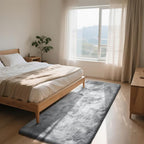Soft Runner Rugs for Bedroom, Mottling Grey 2x6 Area Rugs Fluffy Rug Shaggy - Image 3