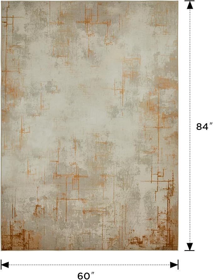 Joydeco 5x7 Area Rugs for Living Room, Washable Modern Abstract Non Slip Soft - Image 2
