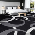 YIHOUSE 9x12 Ft Area Rugs, Concentric Circle Carpet Washable Rug, Great Rooms - Image 4