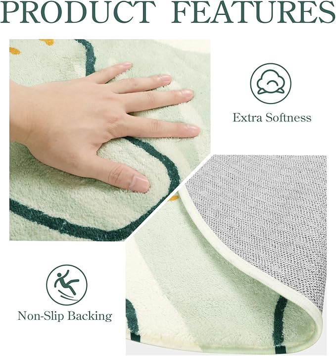 Lahome Boho Round Rugs - 4Ft Washable Non-Slip Small Round Area Rug Throw Soft - Image 4