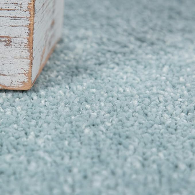 Paco Home Solid Area Rug in Light Blue Modern Plain Design, Size: 2' x 3'3" - Image 2