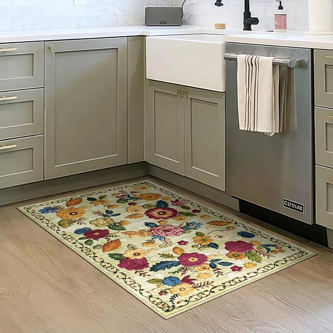2x3 Machine Washable Area Rug for Entryway, Kids and Pets Friendly for Bedroom - Image 9