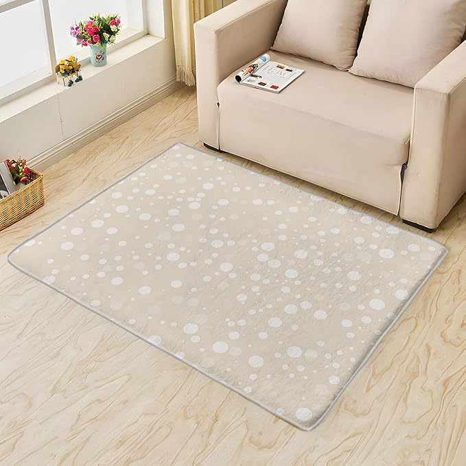 Beige Rug, 3x5 Rug, Bubble Print Rugs - Image 2