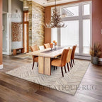 Premium Rectangular Rug Cowhide Leather Stylish Non Slip Chevron Patchwork Area - Image 4