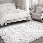 Washable 5×7 Area Rug for Living Room, Vintage Floral Rug Soft Non Slip Stain - Image 4