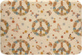 Erosebridal Groovy 70s Theme Bathroom Rugs Retro Peace Sign Mats Boho Butterfly by Erosebridal