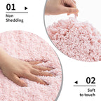 Bathroom Runner Rug 24x59 Pink Non Slip Fluffy Long Bath Mat - Image 5