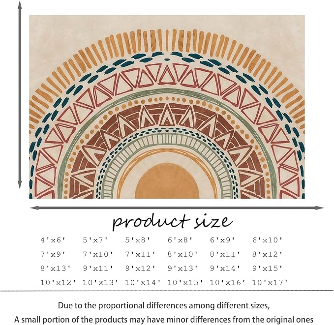 Colorful Geometric Sun Rug, Sun Pattern Rug, Geometric Area Rugs, Colorful - Image 2
