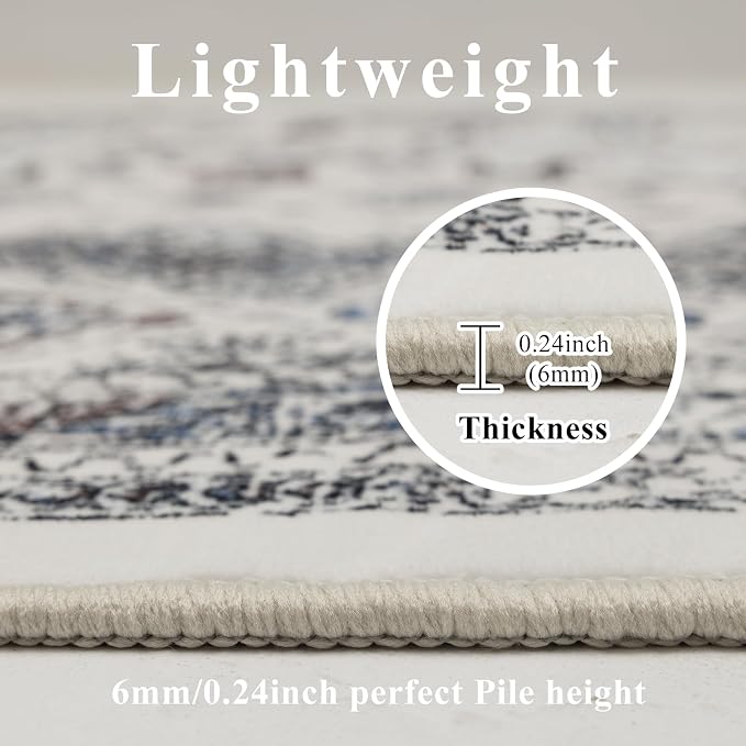 Washable 6x9 Area Rug for Living Room, Carpet for Bedroom Dining Room, Non - Image 8