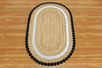Oval Jute Runner 4x15 Flatweave Kilim Runner Hand Braided Jute Thick 0.27" - Image 9