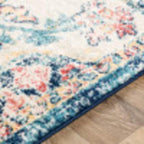 Livabliss Area Rugs - 7ft Round Odelia Vintage Boho Aqua Burgandy Blue Round - Image 7