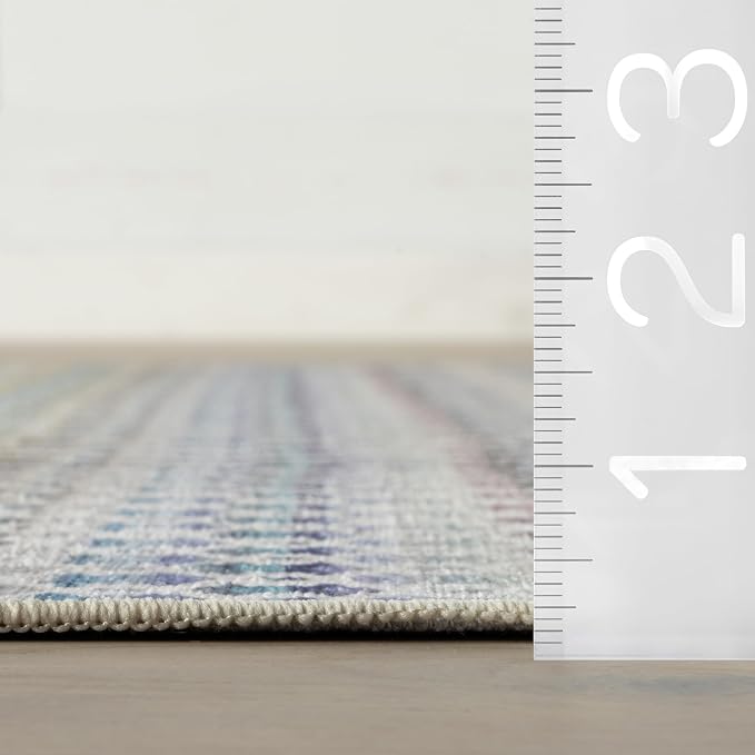 Dash & Albert Poppy Multi Machine Washable Rug, 6 X 9 Feet - Image 3