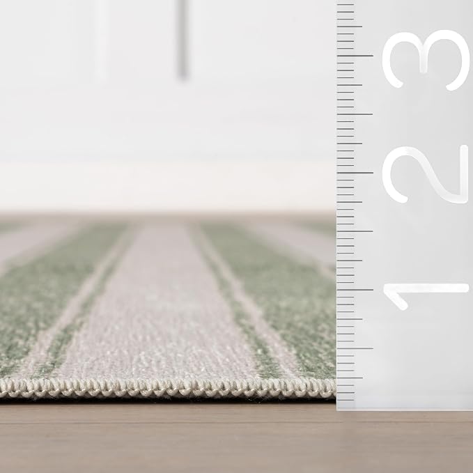 Dash & Albert Xaren Green Machine Washable Rug, Runner-2.5 X 8 Feet - Image 3