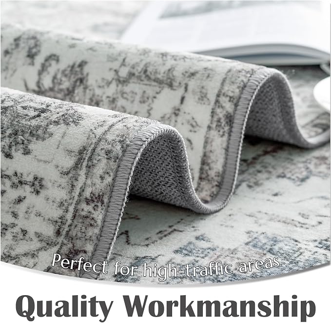 jinchan Kalen Runner Rug 3x7 Washable Area Rug Soft Indoor Floor Cover Thin - Image 9