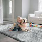 Fluffy Rug Shaggy Area Rug, Mottling Grey 9x12 Area Rugs - Image 5