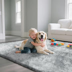 Fluffy Rug Shaggy Area Rug, Mottling Grey 6x9 Area Rugs - Image 5