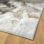 LUXE WEAVERS Marble Swirl Abstract Area Rug, Smoke 5x7 - Image 4