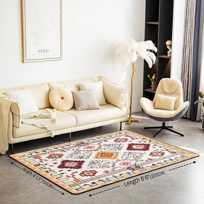 Bohemian Large Area Rug 5x7 Boho Decor Western Living Room Rug | Southwestern - Image 2
