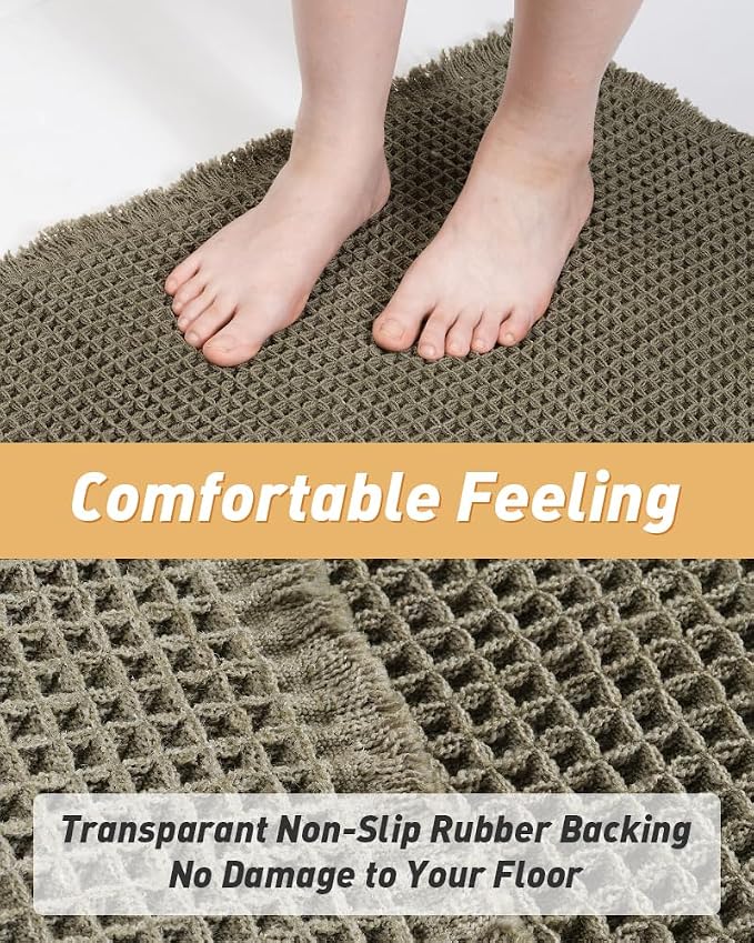 Upgraded Waffle Runner Rug, Super Absorbent Non Slip Bath Mats - Image 4