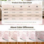 WITSHOCK Pink Rugs 9x12 for Bedroom Girls, Floral Modern Distress Print Pattern - Image 6