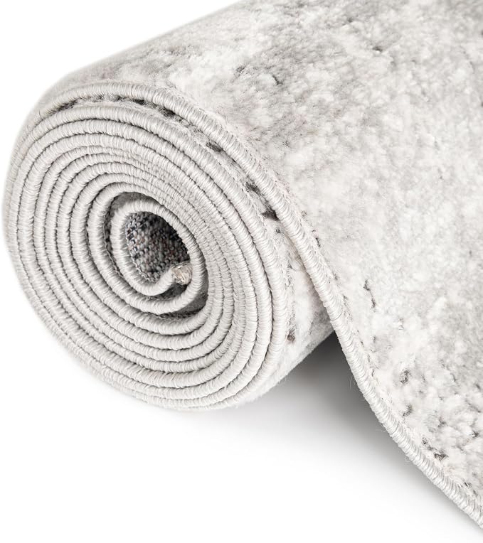 Rugs.com Leipzig Collection Rug – 6 Ft Square Gray Low-Pile Rug Perfect - Image 9