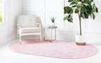 Rugs.com Lattice Frieze Collection Rug – 8' x 10' Oval Light Pink Medium Rug - Image 2