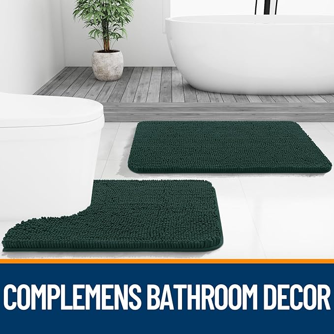 OLANLY Bathroom Rugs 70x24, Extra Soft Absorbent Chenille Bath Rugs, Rubber - Image 7