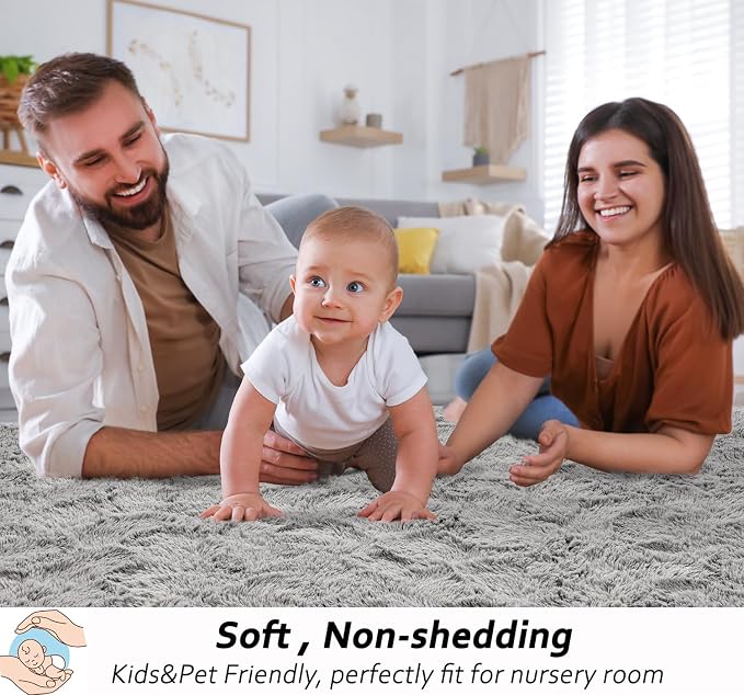 Beglad Shag Rugs for Living Room, Indoor Carpet Suitable for Boys Teens Room - Image 3