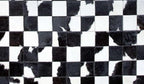 Sn Alef Home Black & White Round Rug | Checkered Floral Designer Carpet - Image 6